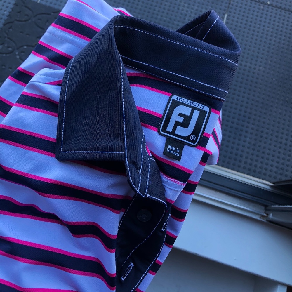 Foot Joy Men's Athletic Fit Lisle Golf Polo - S - Picture 3 of 3